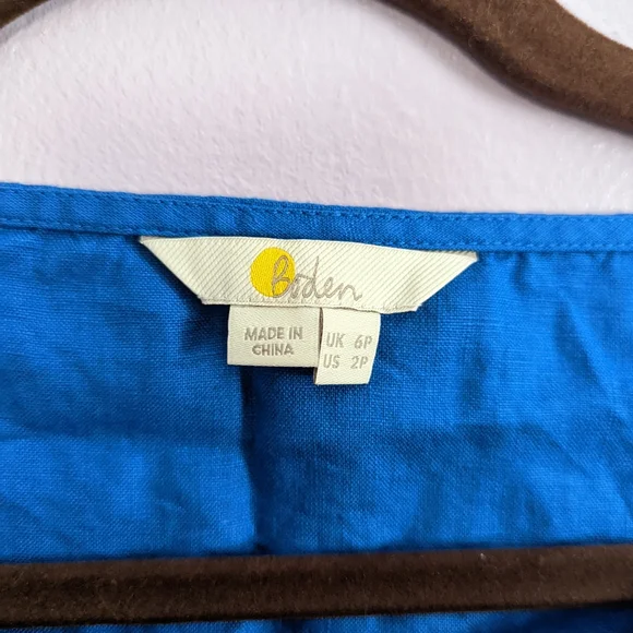 Boden Size 6P Royal Blue Linen Dress LIKE NEW - Picture 3 of 7